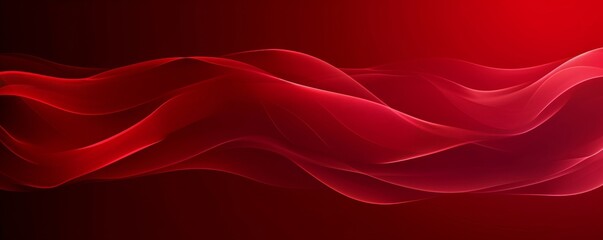 Abstract elegant red gradient wave background. Modern dark red wide banner design. Suit for cover, presentation, banner, web, flyer, poster, brochure, Generative AI
