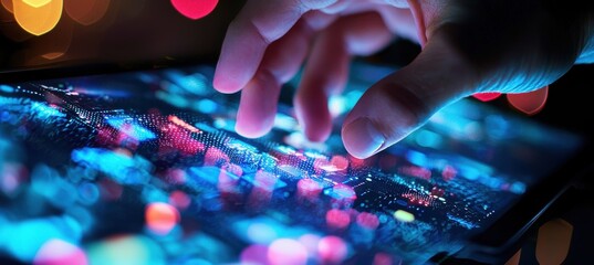 Interactive Digital Infographic Highlighting Competitive Advantage on Tablet