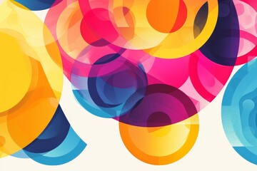 Obraz premium Abstract bright colorful circle geometric shapes design background. Modern round shapes graphic pattern. Minimalist style geometric . Multicolored circles texture. , Generative AI