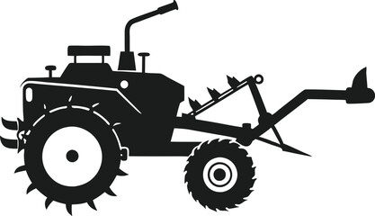 Naklejka premium Powertiller silhouette vector on white background.eps