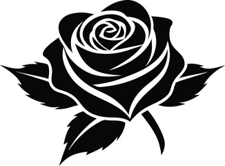 Rose flower top silhouette vector art.eps