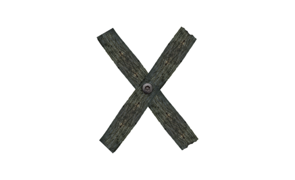 wooden cross on white, X Made Of Wood and screw on it, Wooden alphabets. x PNG .wooden font letter , number one made of metal old wooden arrow sign, old alphabet
