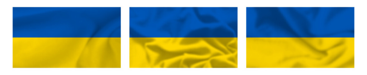 Set of Ukrainian national flags