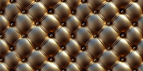 Upholstery in Gold-tone leather.  Seamless texture. Pattern. Seamless ornament. Tile texture