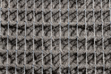 Close up of home air filter showing the dirt and particle cause bacteria inflection and sickness.