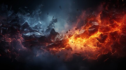 Fototapeta premium Fire and ice illustratikon background