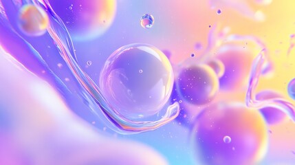 Vibrant Bubble Abstraction in Pastel Colors