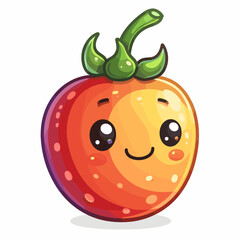 Obraz premium Cute Cartoon vegetable icon character simple vector illustration