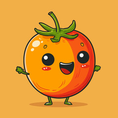 Obraz premium Cute Cartoon vegetable icon character simple vector illustration