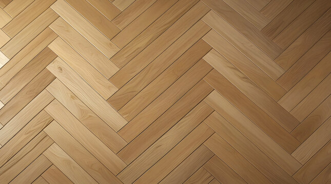 Classic herringbone wooden floor with warm natural tones, creating a timeless and elegant look.