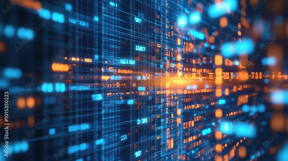 Poster an abstract futuristic background of data transfer with technology concept. a futuristic cyberspace 