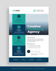 Modern A4 corporate creative clean business flyer design template