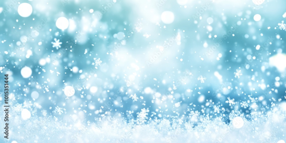 Aufkleber a serenewinter background filled with softly falling snowflakes, creating a tranquil atmosphere at d