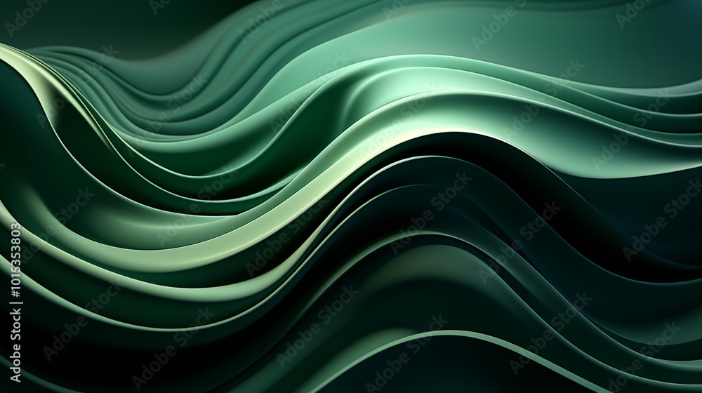 Poster green abstract beautiful wallpaper background with wave pattern in it.