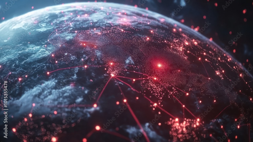 Poster global network connection concept.
