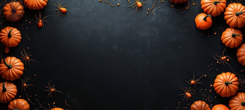 A simple yet spooky Halloween party invitation with bold lettering on a black chalkboard background