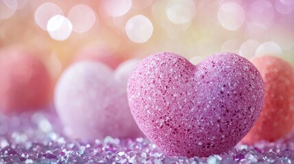 Fototapeta premium heart-shaped bath bombs. Selective focus
