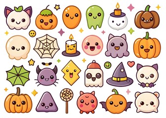 Fototapeta premium Halloween element collection on white background