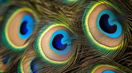 Obraz premium Beautiful wallpapers featuring vibrant peacock feathers.