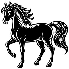 horse silhouette isolated on white