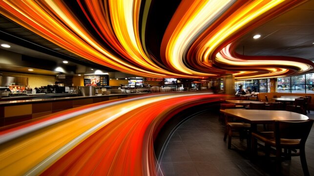 Vibrant Neon Lights in an Architectural Interior Design