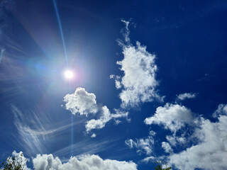 Clouds in summer sky natural background