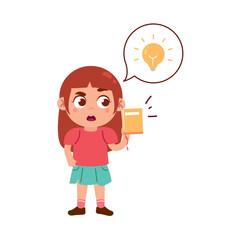 cute girl learning lesson