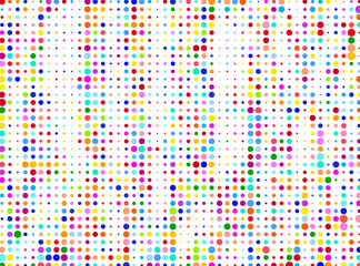 Полутоновый фон из цветных изолированных точек на прозрачной основе для текста и дизайна