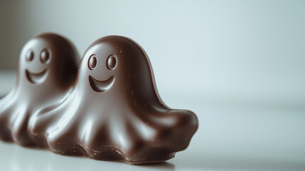 chocolate in the shape of a halloween cartoon ghost