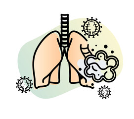 Covid-19 Impact on Human Lungs - PULMONARY EDEMA - Illustration