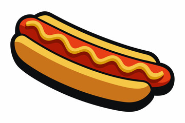 3d fast food realistic hot dog, silhouette black color vector illustration