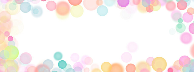 Frame of colorful circles, bubbles for festive design, cut out on transparent background