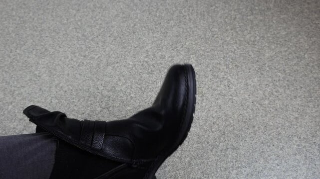 Revealing foot blisters and calluses under elegant women's shoe