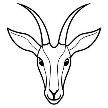 recommend clip art: oryx head line art vector