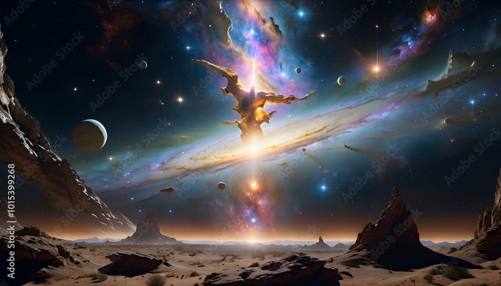 Canvas Prints celestial gateway on alien desert