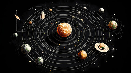 Solar system cooking recipe illustration. Sun God. Illustration