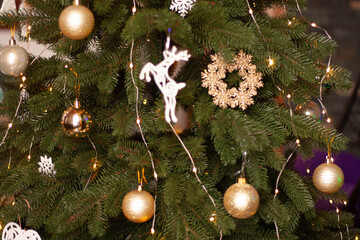 background, Christmas decorations on the Christmas tree
