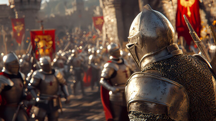 Fototapeta premium medieval knight in armor