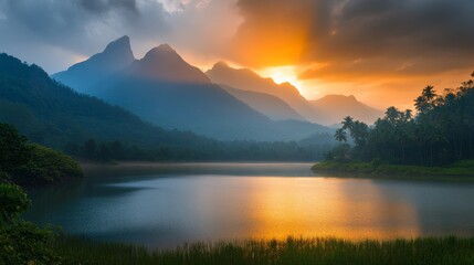 Stunning sunrise landscape photography of majestic mountains captures the beauty of Palakkayam Thattu, Kannur, Kerala. A celebration of nature's grandeur and the art of capturing its essence.