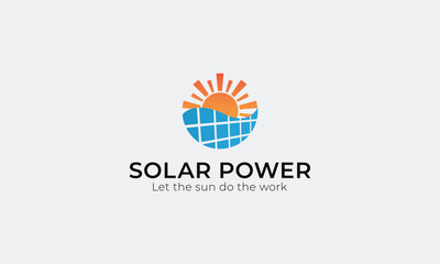 Solar Power Logo Design.  Vector Logo for Solar Company