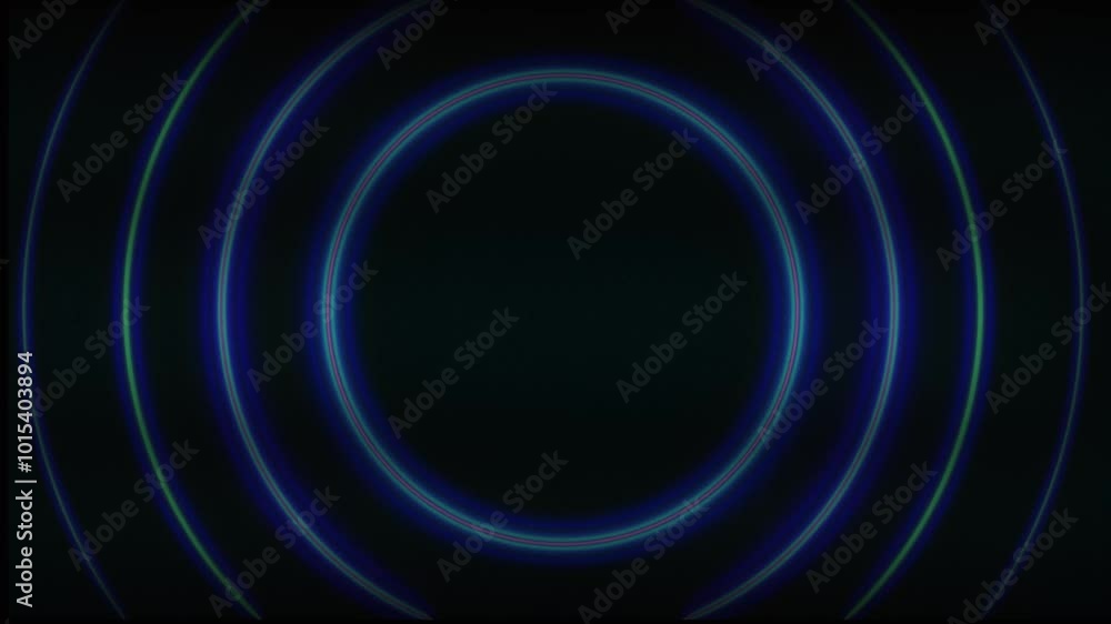 Poster radio wave signal . seamless looping animation, abstract glowing neon radio wave animation on black 