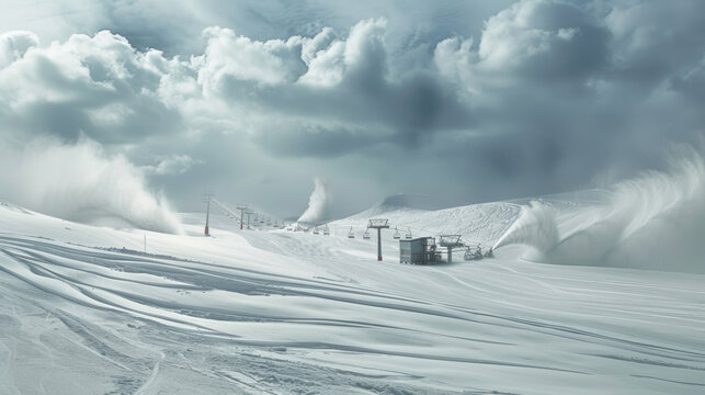 Ski resort snowmaking machine for creating artificial snow