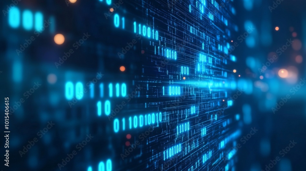 Poster background in a matric style. data visualization. flow of information. 4k rendering.