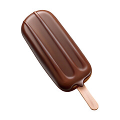 Dark chocolate ice cream isolated on a transparent background