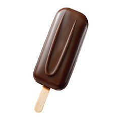 Dark chocolate ice cream isolated on a transparent background