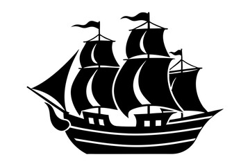 Pirate Ship Silhouette Icon