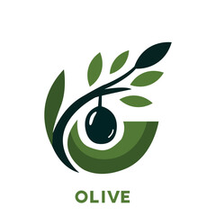 olive oil branch logo, vector olive oil icon icon template nature beauty and healthy.  