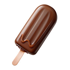 Dark chocolate ice cream isolated on a transparent background