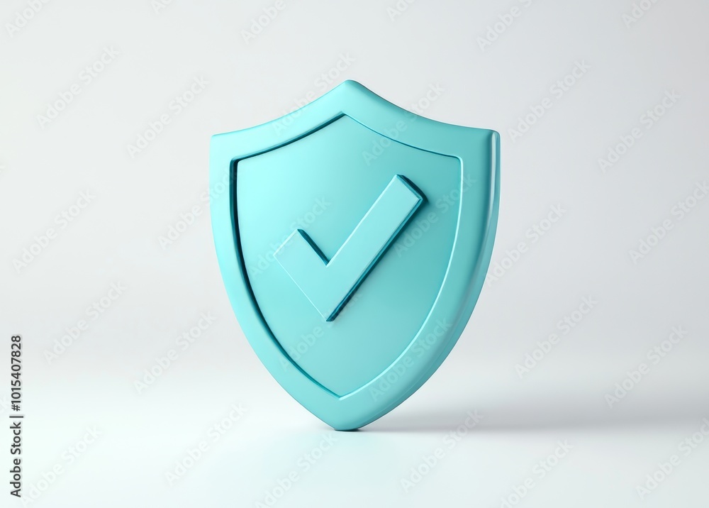Poster shield security padlock abstract, internet privacy sign, secure network web emblem template, 3d rend