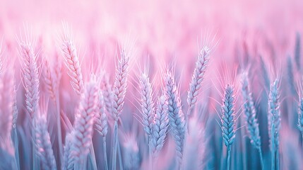 Fototapeta premium lush green grass against a stunning pink sky, with sharp focus on the blades